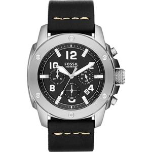 Fossil Heren FS4928 Modern Machine Chronograaf Leren Horloge - Zwart