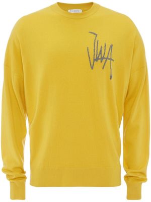 JW Anderson pull à logo brodé - Jaune