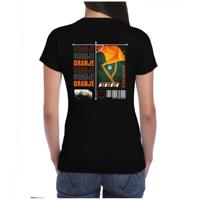 Oranje supporter T-shirt voor dames - zwart - EK/WK voetbal supporter - Nederland - thumbnail