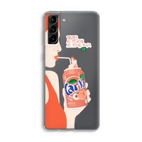 Peach please!: Samsung Galaxy S21 Plus Transparant Hoesje