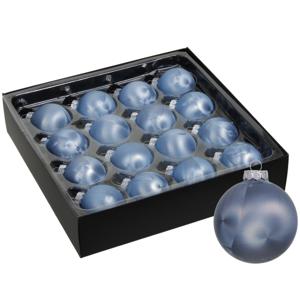 Luxe kleine kerstballen - 32x stuks - 4 cm - blauw - glas - ice finish