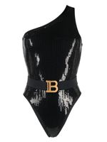 Balmain maillot de bain asymétrique à une épaule - Noir