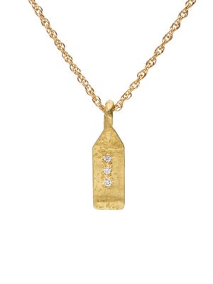 ELHANATI collier Paloma Maison en or 18ct à pendentif Tag pavé de diamants