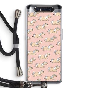Ponys: Samsung Galaxy A80 Transparant Hoesje met koord