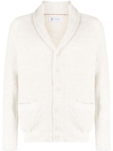 Brunello Cucinelli cardigan nervuré en coton mélangé - Tons neutres