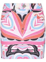 Philipp Plein Colorful Circus-print denim mini skirt - Blanc