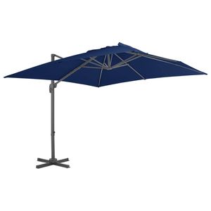 vidaXL Zweefparasol met aluminium paal 3x3 m azuurblauw