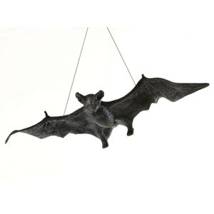 Rubies Nep vleermuis - 58 cm - hangend - zwart - Horror/griezel thema decoratie dieren   -