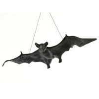 Rubies Nep vleermuis - 58 cm - hangend - zwart - Horror/griezel thema decoratie dieren   - - thumbnail