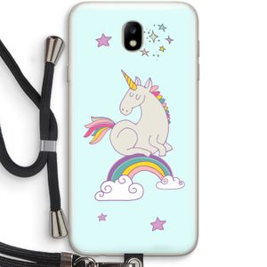 Regenboog eenhoorn: Samsung Galaxy J7 (2017) Transparant Hoesje met koord
