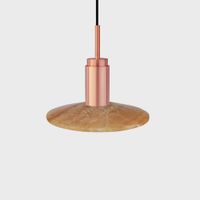 Anour Donya Onyx Solar Hanglamp - Amberkleurige kap - Geborsteld koper - thumbnail