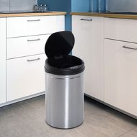 HOMCOM roestvrijstalen vuilnisemmer automatische sensor afvalemmer IR-sensor met/zonder binnenemmer 30 l