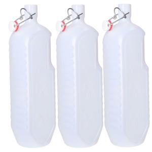 CM beugelfles/weckfles/waterfles container - 3x - wit - kunststof - 2 liter