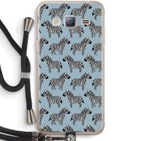 Zebra: Samsung Galaxy J3 (2016) Transparant Hoesje met koord