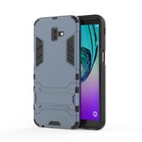 Schokbestendige PC + TPU Case voor Galaxy J6 PLUS, met houder (marineblauw)