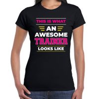 An awesome trainer / een geweldige trainer cadeau t-shirt zwart voor dames 2XL  -