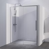 BRAUER Season nisdeur model B met schuifdeur helder glas 140x200 omkeerbaar incl. glascoating Season-RVS-kleurig