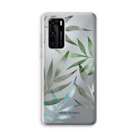 Tropical watercolor leaves: Huawei P40 Transparant Hoesje