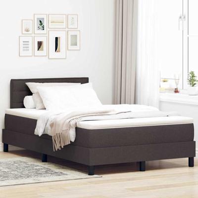 Boxspring bed met matras Donkerbruin 120 x 190 cm Stof