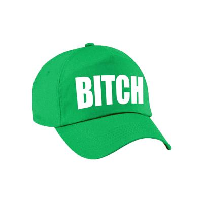 Bitch tekst petje - baseball cap - groen - voor dames en heren - foute party Bitch tekst petje - baseball cap - groen - voor dames en heren - foute party