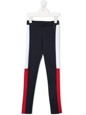 Tommy Hilfiger Junior pantalon de jogging à rayures latérales - Bleu