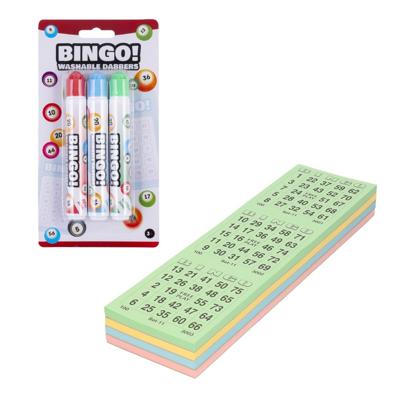 Bingokaarten nummers 1-75 - 100x vellen - inclusief 3x bingostiften