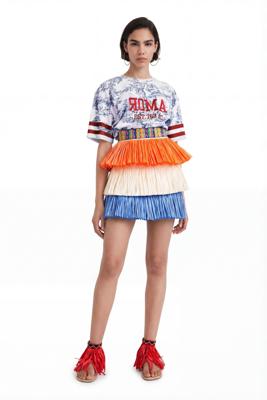 Minirok met franjes Stella Jean - MATERIAL FINISHES - M