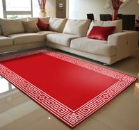 Klassiek grieks ontwerp vinyl tapijt rood