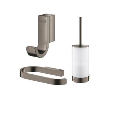 Grohe Selection Toiletaccessoires - closethouder - zonder klep - closetborstelset - handdoekhaak - hard graphite geborsteld (antraciet) SW444311/SW444378/SW444153