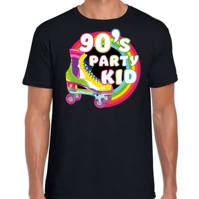 Nineties party verkleed t-shirt heren - jaren 90 feest outfit - 90s party kid - zwart Nineties party verkleed t-shirt heren - jaren 90 feest outfit - 90s party kid - zwart