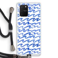 Blauwe golven: Samsung Galaxy S10 Lite Transparant Hoesje met koord