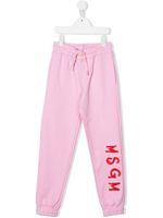 MSGM Kids pantalon de jogging fuselé à logo imprimé - Rose