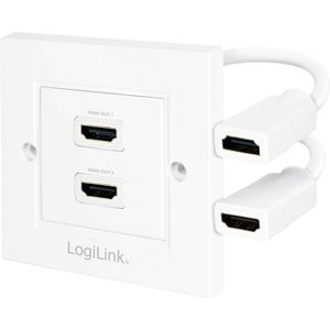 LogiLink AH0015 HDMI Adapter [1x HDMI-bus - 2x HDMI-bus] Wit