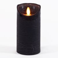 1x Zwarte LED kaarsen / stompkaarsen met bewegende vlam 15 cm - thumbnail