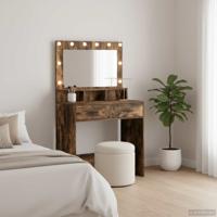 Kaptafel met lade Gerookt eiken 79 x 41 x 135 cm Bewerkt hout