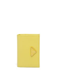 Prada petit portefeuille en cuir Saffiano à design pliant - Jaune