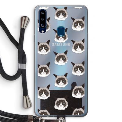 It's a Purrr Case: Samsung Galaxy A20s Transparant Hoesje met koord