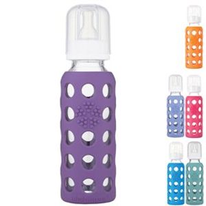 Babyfles Glas met Siliconen Hoes 260 ml