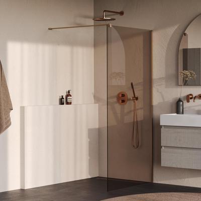 BRAUER Oblivion Inloopdouche - 90x200cm - glascoating - brons glas - geborsteld koper PVD GS-OBI1B90200GK