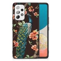 Samsung Galaxy A53 Dierenprint Telefoonhoesje Pauw met Bloemen Samsung Galaxy A53 Dierenprint Telefoonhoesje Pauw met Bloemen