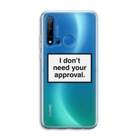 Don't need approval: Huawei P20 Lite (2019) Transparant Hoesje