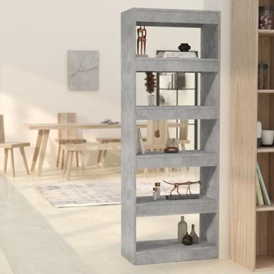 Boekenkast/kamerscherm 60x30x166 cm bewerkt hout betongrijs