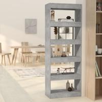 Boekenkast/kamerscherm 60x30x166 cm bewerkt hout betongrijs - thumbnail
