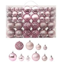 vidaXL 100-delige Kerstballenset roze - thumbnail