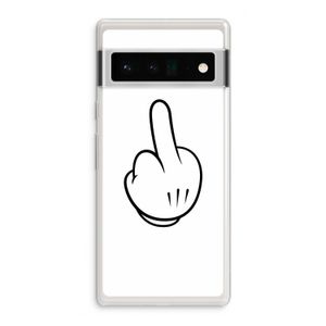 Middle finger white: Google Pixel 6 Pro Transparant Hoesje