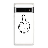 Middle finger white: Google Pixel 6 Pro Transparant Hoesje