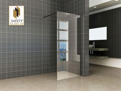 Wiesbaden inloopdouche safety glass nano 100x200x1 cm helder/mat zwart