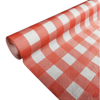 Papieren Tafelkleed Rood/Wit Geblokt (1,19x8m)