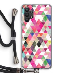 Gekleurde driehoekjes: Samsung Galaxy A32 5G Transparant Hoesje met koord