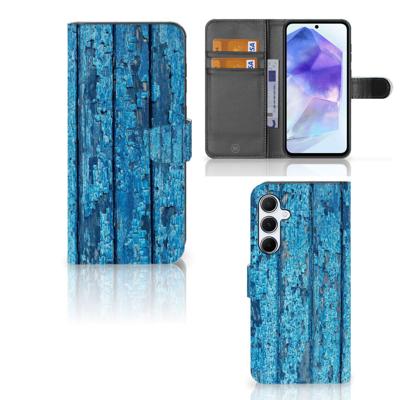 Samsung Galaxy A55 | Book Style Case | Wood Blue